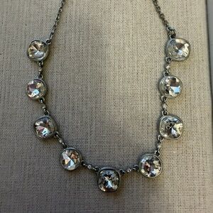 Elegant Silver Necklace with Crystal Accents